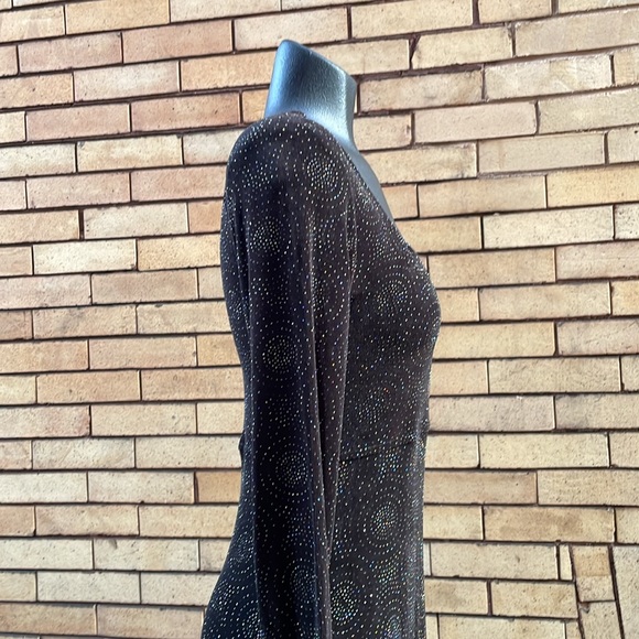 Vintage 90’s Rabbit Rabbit Rabbit metallic sparkle maxi dress Size 6 - Picture 8 of 11